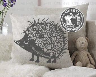 Hedgehog wildflower SVG PNG DXF digital cutting file/hedgehog svg/wildflower woodland animal/flowery hedgehog svg/meadow svg/commercial use