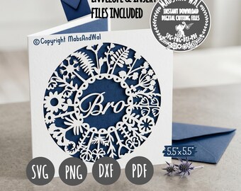 Bro card SVG PNG DXF Pdf digital cutting file/funny bro card svg/birthday card template brother/friend card/funny friend card/casual term