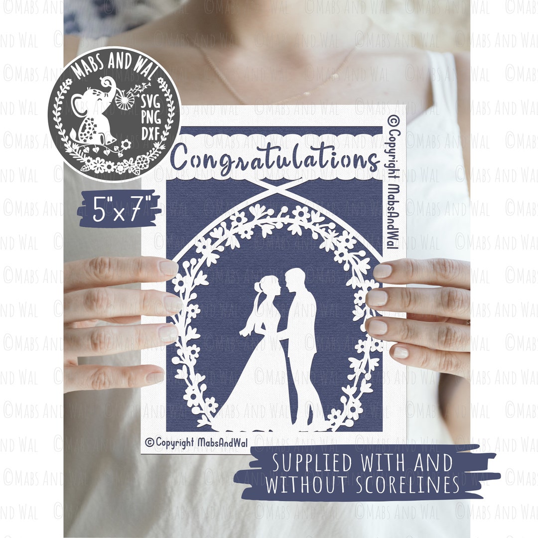 Congratulations Wedding Card SVG PNG DXF Digital Cutting - Etsy Hong Kong