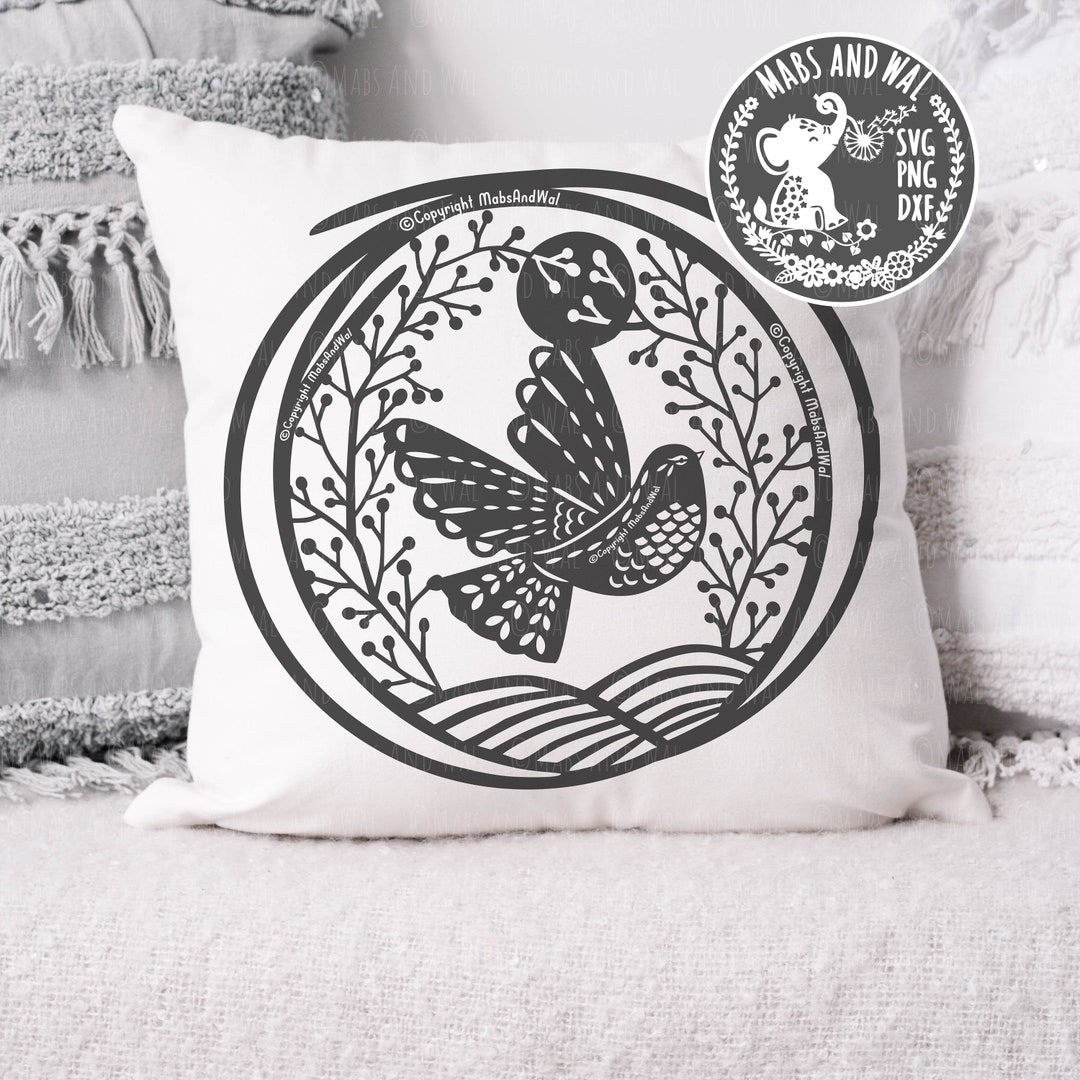 Bird Flying SVG PNG DXF Digital Cutting File/bird Svg/folk Style Bird