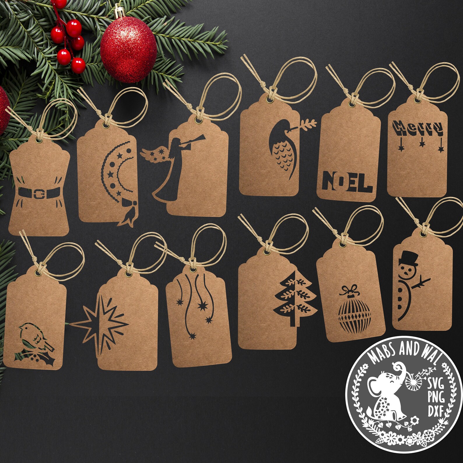 Weihnachten Geschenkanhänger 2 SVG PNG DXF digitale Etsy