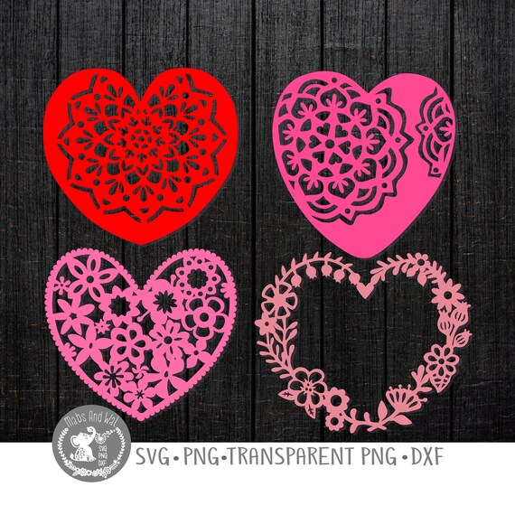 Download Hearts Mandala Svg Png Dxf Digital Cutting File Floral Heart Etsy