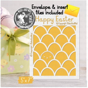 Carte de poussin de Pâques SVG PNG DXF fichier de découpe numérique/poussin carte de voeux/joyeuses Pâques carte svg/carte de Pâques svg/poussin carte svg/usage commercial