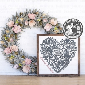 Mr and Mrs heart SVG PNG DXF digital cutting file/wedding day paper art/wedding celebration/marriage svg/Mr and Mrs wedding/commercial use
