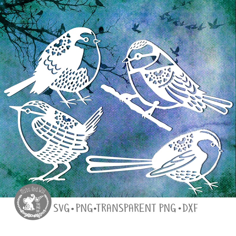 Download Birds SVG PNG DXF digital cutting file/robin svg/wren svg/long | Etsy