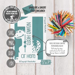 Alter 1 Dinosaurier Karte SVG PNG DXF Pdf digitale Schneidedatei/erste Geburtstag Karte/handgemachte Karte/Cricut personalisiert/1 Geburtstag svg