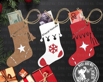 Money holder Christmas stocking gift tags SVG PNG DXF digital cutting file/Christmas svg/Christmas money holder/holiday gift/commercial use