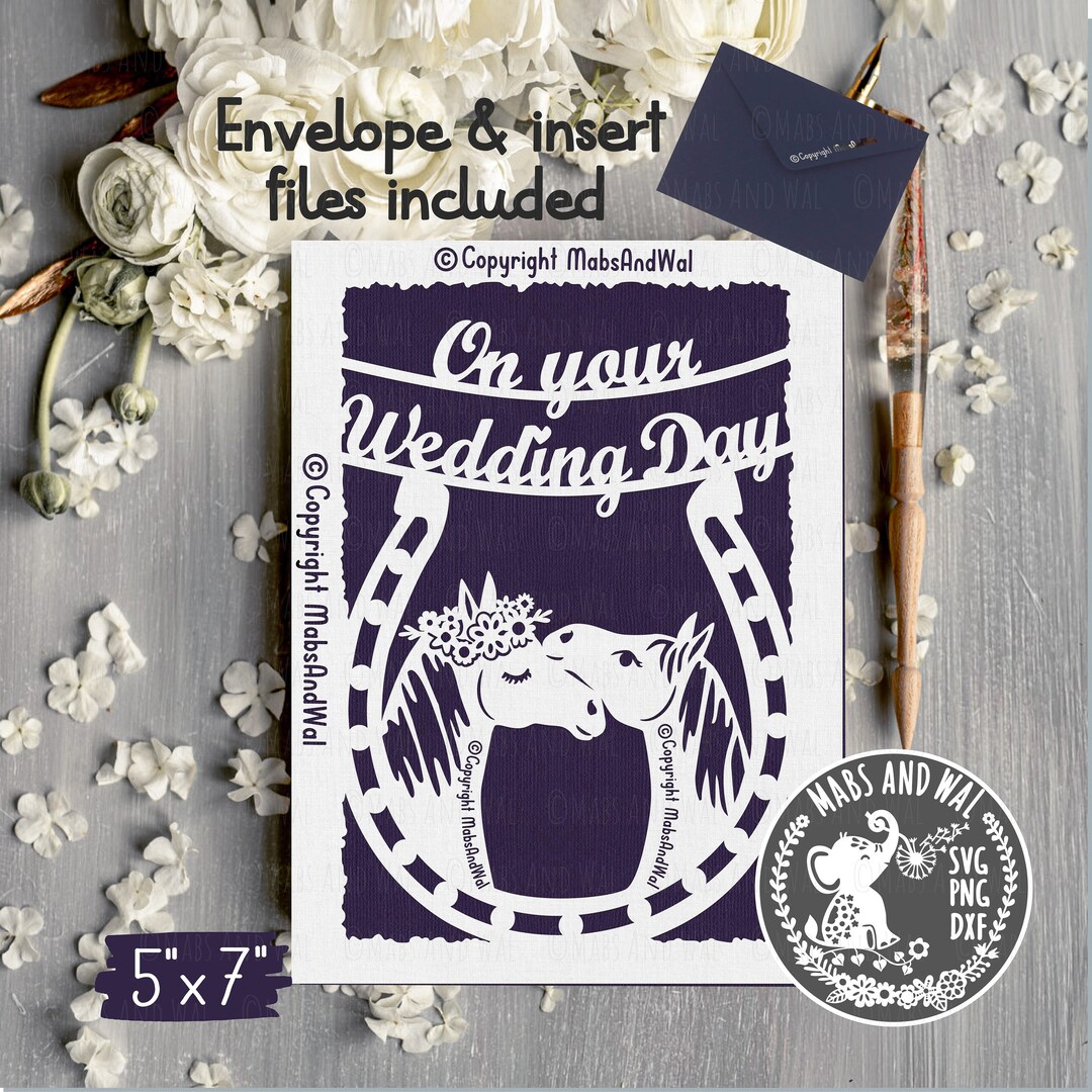 Wedding Day Horse Card SVG PNG DXF Digital Cutting File,horse Lover ...