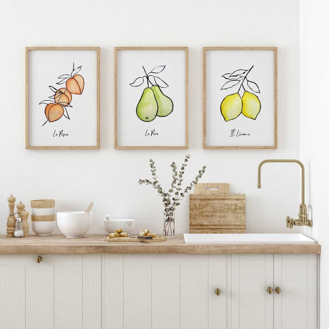 Set of 3 Art Prints for Kitchen Kitchen Art Print Set Etsy UK