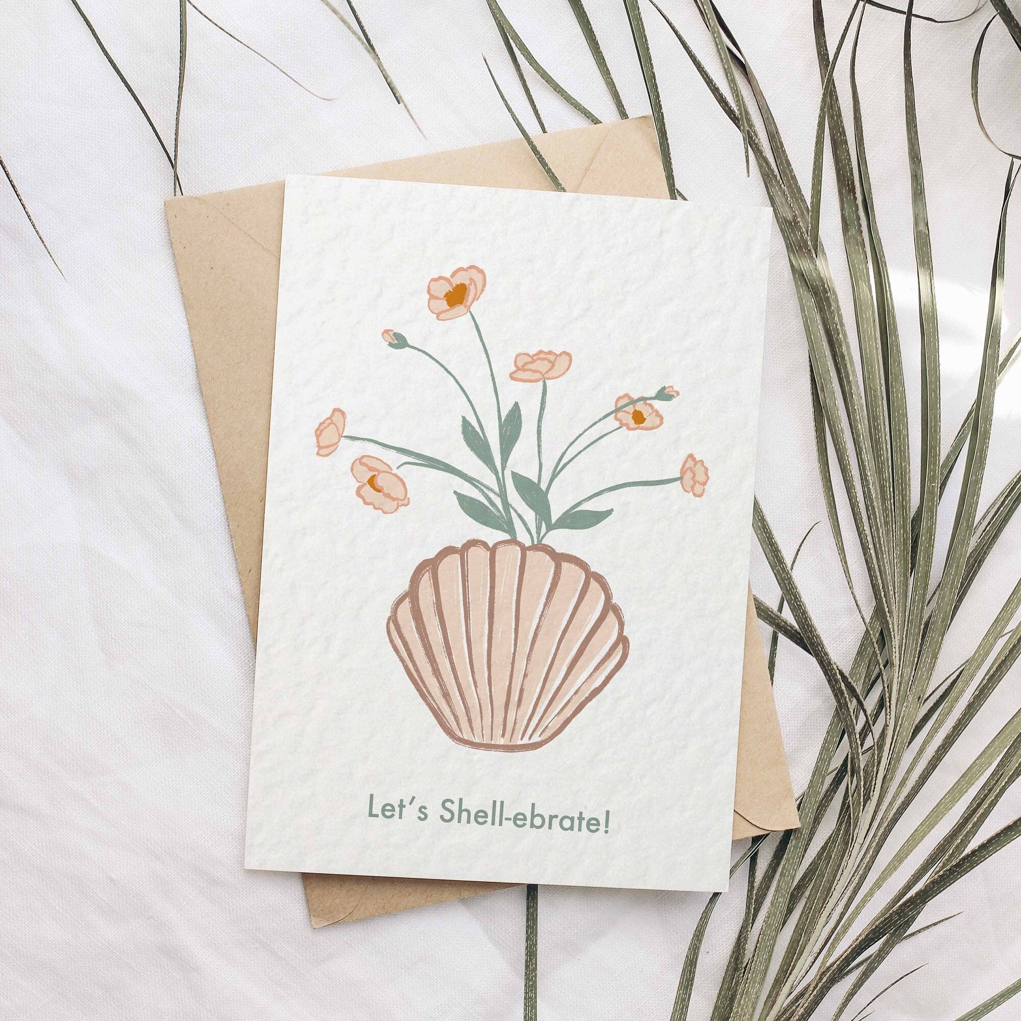 Let's Shell-ebrate Seashell Card Seashell Birthday Card - Etsy UK