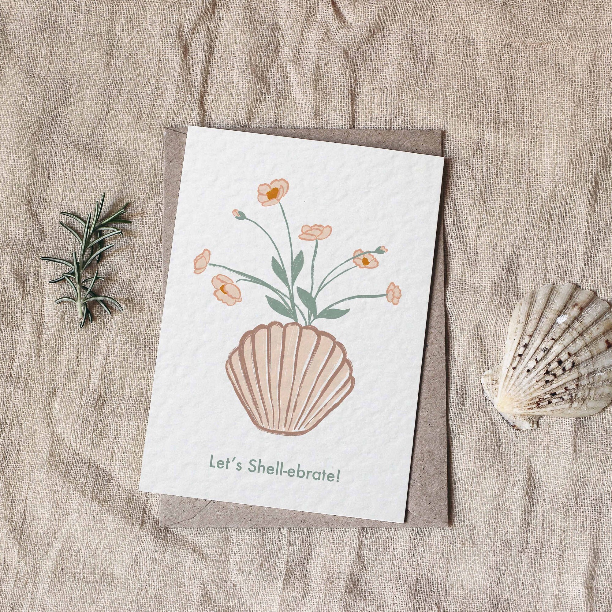 Seashell Handmade Card Seashell Card Design