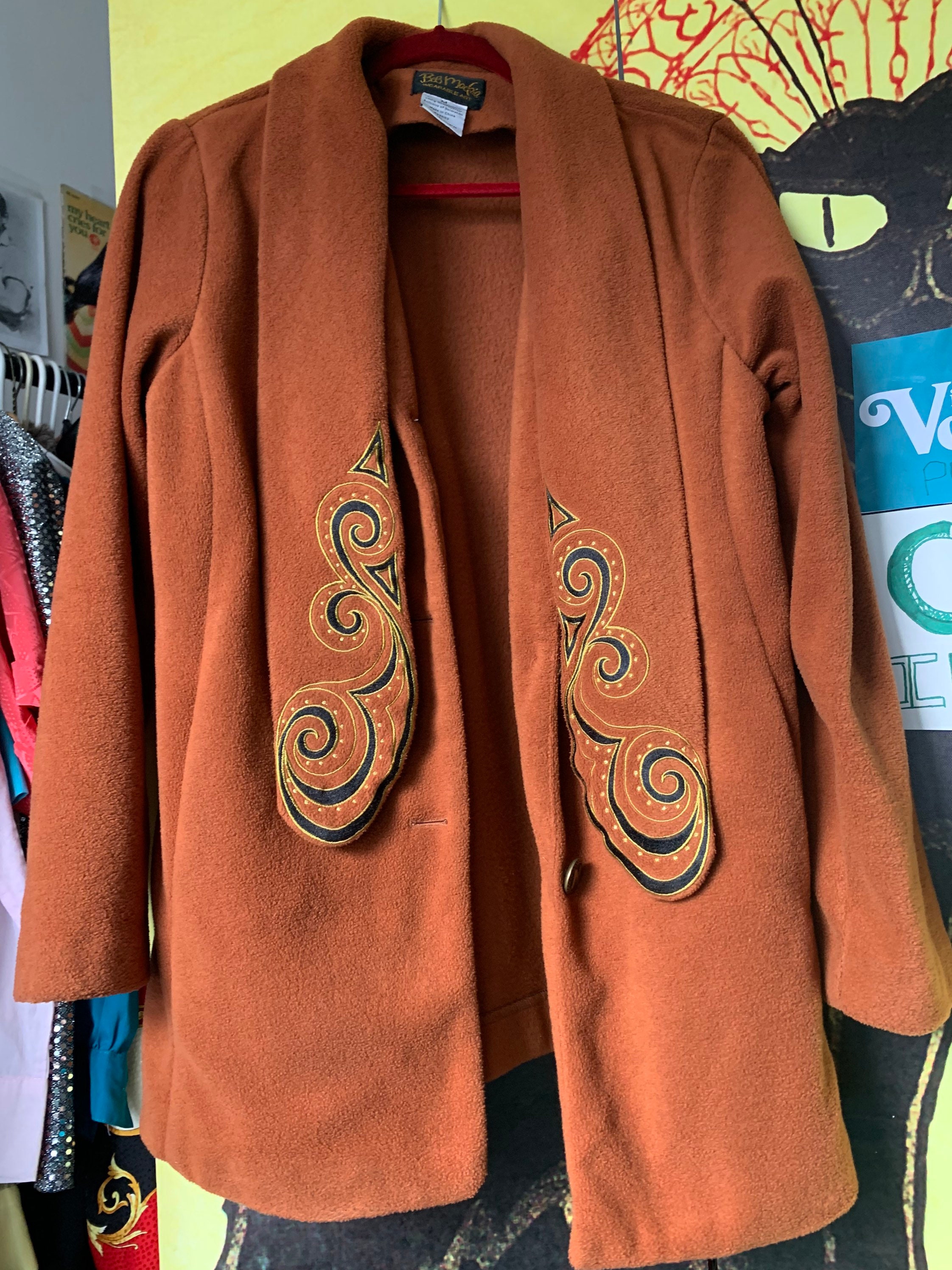Vintage Brown-rustic Orange Cardigan 