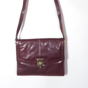 Vintage 70er Jahre Kunstleder Mini Aktentasche Schultertasche Schultertasche mit Verstellbaren Riemen