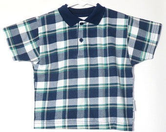 vintage 90s Kids Plaid Polo Healthtex Tshirt Taille 4T