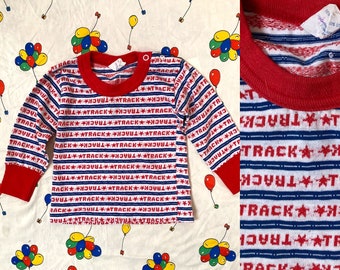 Vintage 70s/80s Kids Track Star Long Sleeve Top Made In USA Size 18 M