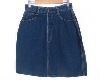 Vintage 80s Classic Denim Mini Skirt Size S 26 Waist