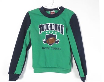 Vintage 90s Kids Touchdown Football Crewneck Sweatshirt Size 4S