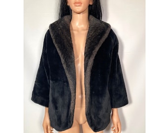 Vintage 60s Faux Fur Cropped Jacket Size L