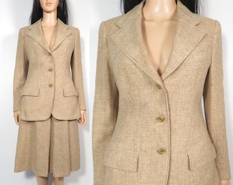 Vintage 70s Brooks Brothers Tweed Skirt Set Size S/XS 26 Waist