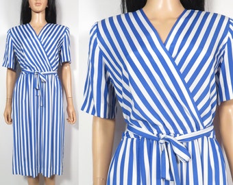 Vintage 80s Liz Claiborne Striped Lightweight Dress Size L