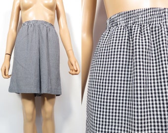 Vintage 90s Gingham Comfy Loungewear Shorts With Pockets Size M