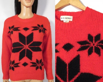 Vintage 80s Cotton Sweater From Lands End Brand | Black With