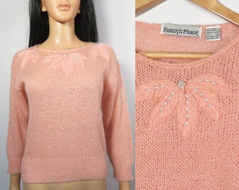 Vintage 80s/90s Pink Grandma Sweater Size S