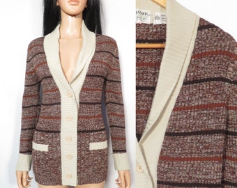 Vintage 70s Wool Striped Cardigan Size S/M