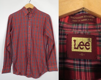 Vintage 80s/90s Lee Plaid Button Up Shirt Size S