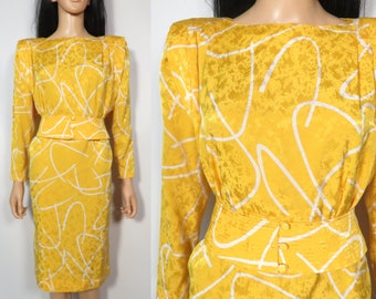 Vintage 80s Lightweight Squiggle Print Dress Size S