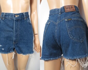 Vintage 80s/90s Chic Denim Cut Off Shorts Hechos en USA Talla 27 Cintura