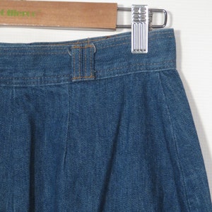 Vintage 70s High Waist Denim Midi Skirt Size XS 25 Waist image 3