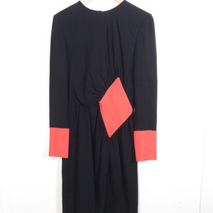 Vintage Valentino Designer 1986 Red Diamond Dress Size S image 2