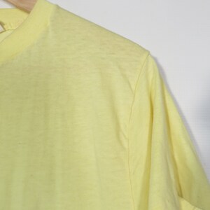 Vintage 70s Super Soft Worn In Pastel Yellow Tshirt Made In USA Size M image 3