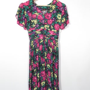 Vintage 80s/90s Spring Floral Dress Size S/M image 4