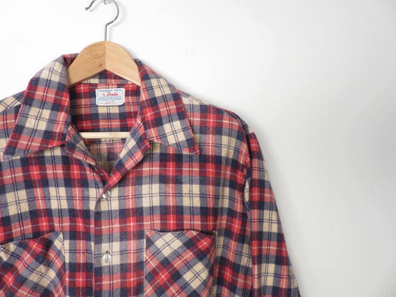 Vintage 60s/70s Plaid Flannel Size M/L - image 2