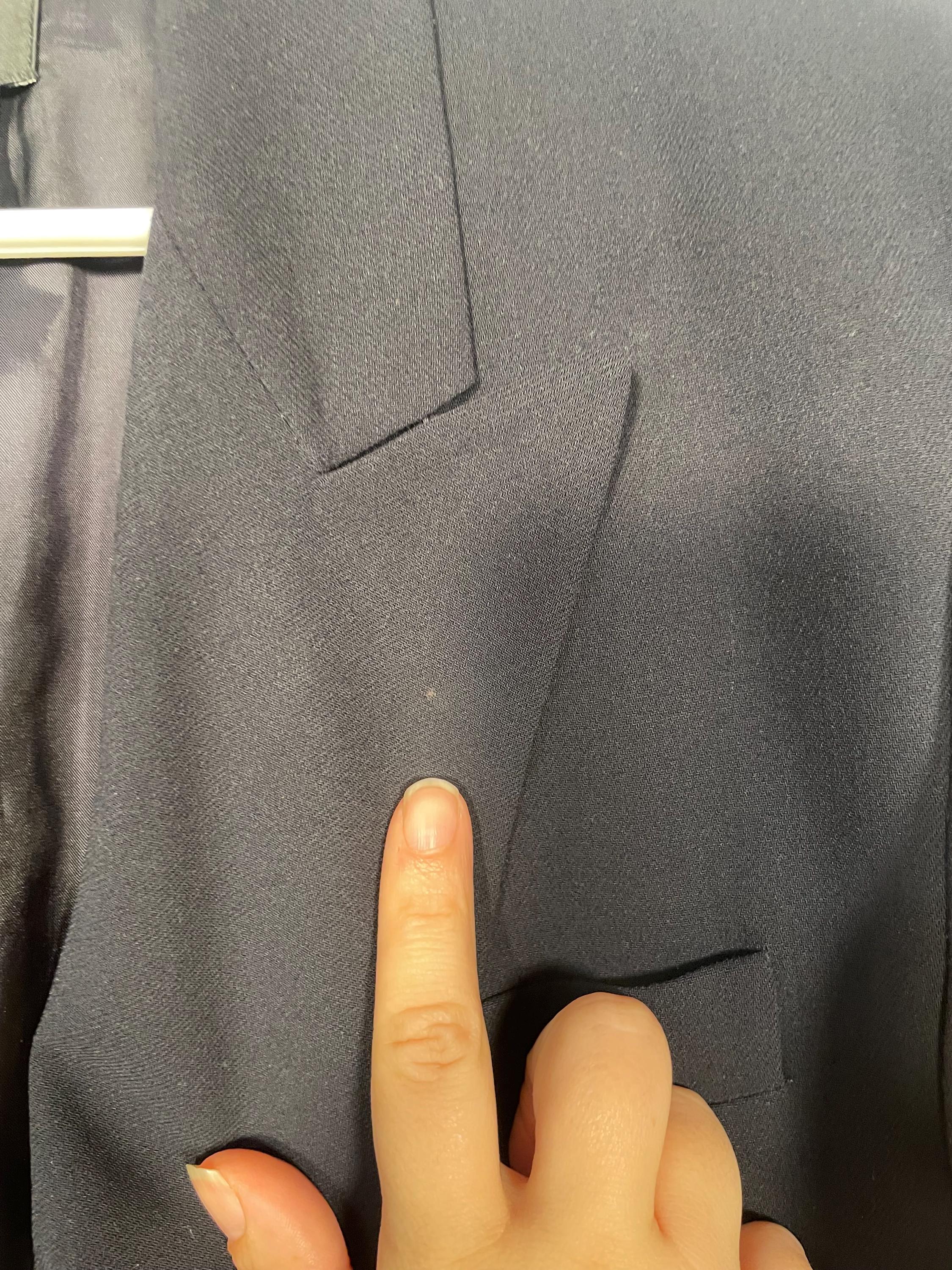 Vintage 90s Designer DKNY Blue/black Double Breasted Wool Blazer