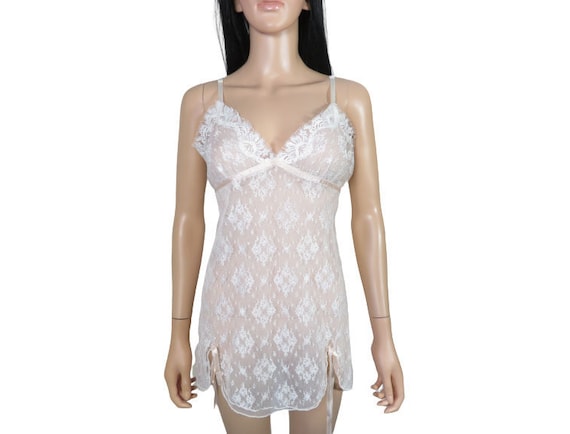 Vintage 90s Lace Babydoll Slip Dress Size M - Etsy