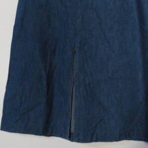 Vintage 70s High Waist Denim Midi Skirt Size XS 25 Waist image 6