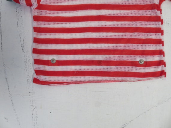 Vintage 70s Kids Striped Anchor V Neck By Carters… - image 4