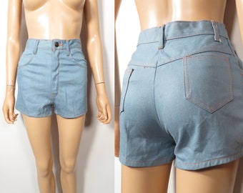 Vintage 70er Jahre Deadstock Jeans Shorts Gr 25 Taille Oder Jugendweite 12