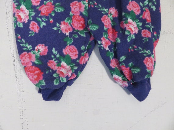 Vintage 80s/90s Girls Floral Sweat Pants Size 9-1… - image 3