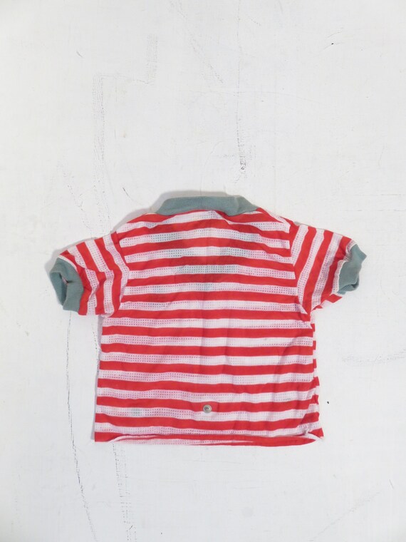 Vintage 70s Kids Striped Anchor V Neck By Carters… - image 5