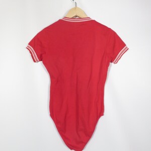 Vintage 90s Red Bodysuit With Zipper Detail Size S image 4