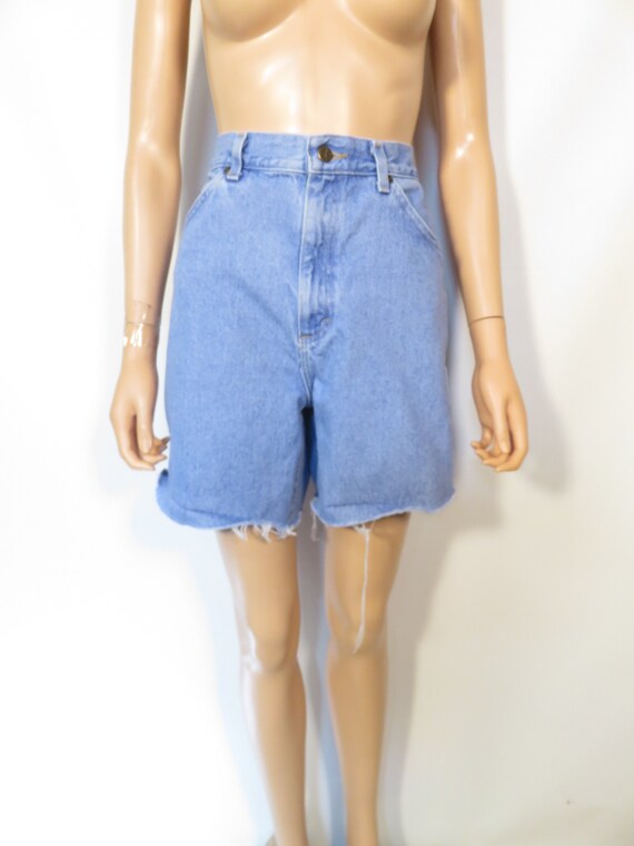 Vintage 90s High Waist Denim Cut Off Shorts Size … - image 6