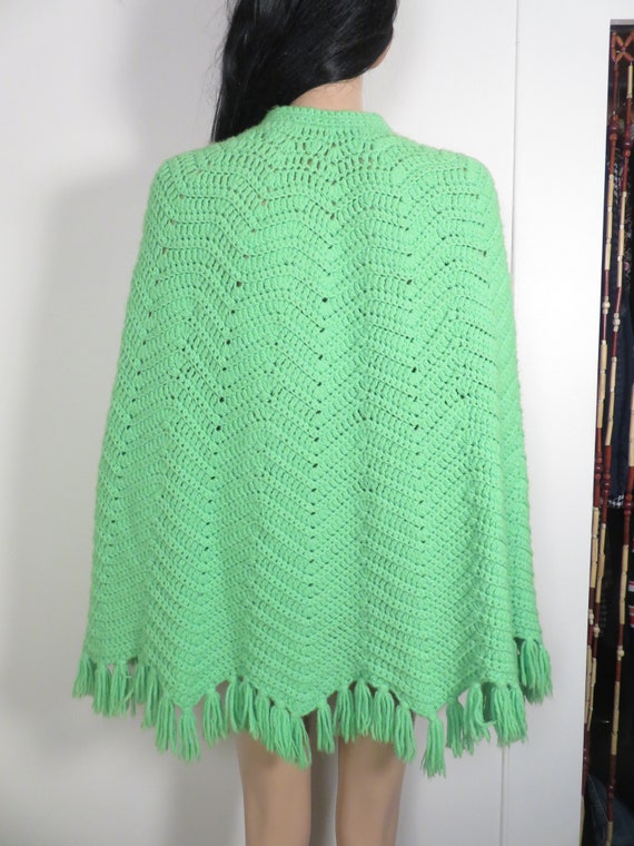 Vêtement Vintage Années 70 - Poncho/Tabard Multicolore Géométrique Sans Manches - Taille Unique Unisexe