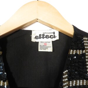 Vintage 80s Beaded Sequin Holiday Vest Size M image 4