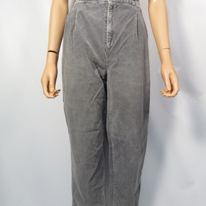 Vintage 90s Calvin Klein High Waist Pleat Front Slate Gray Corduroy Trouser Pants Size 27 x 25 Short image 8