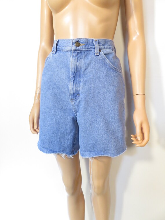 Vintage 90s High Waist Denim Cut Off Shorts Size … - image 7