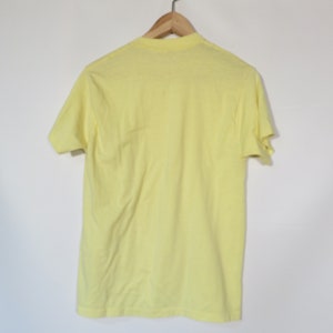 Vintage 70s Super Soft Worn In Pastel Yellow Tshirt Made In USA Size M image 5